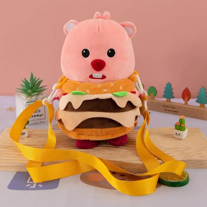 Cute Bear Hamburger Plush Bag (25 cm) - Bear Hugs