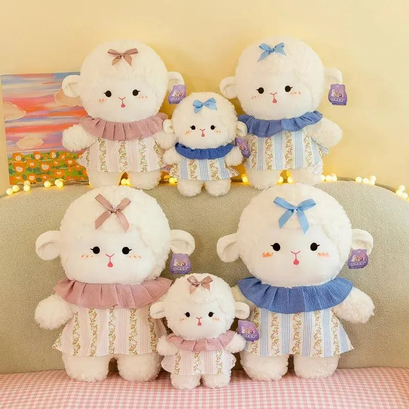 Cute Bow Frock Sheep Plushie - Bear Hugs