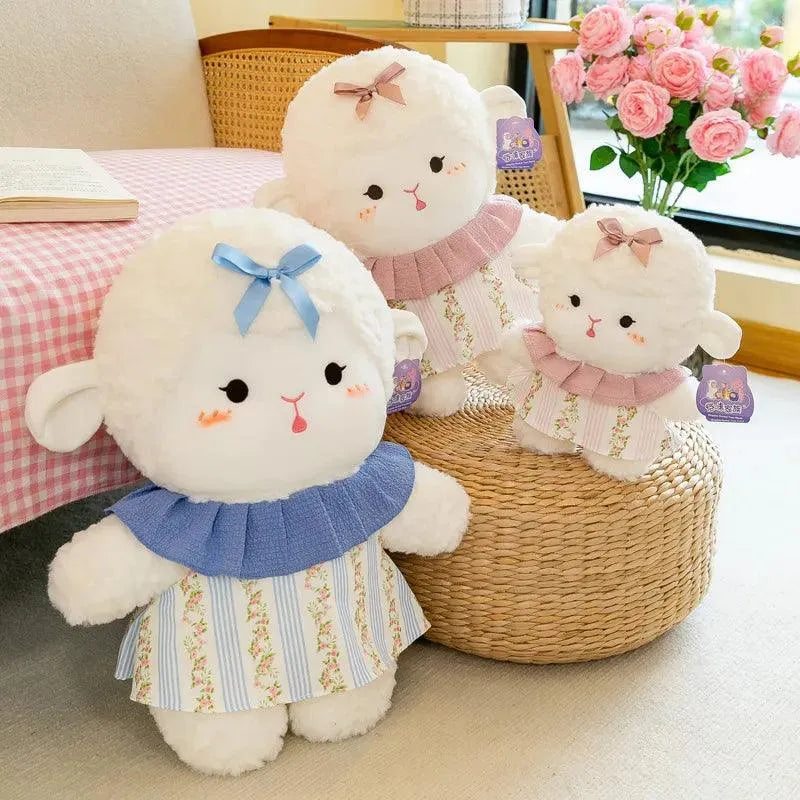 Cute Bow Frock Sheep Plushie - Bear Hugs