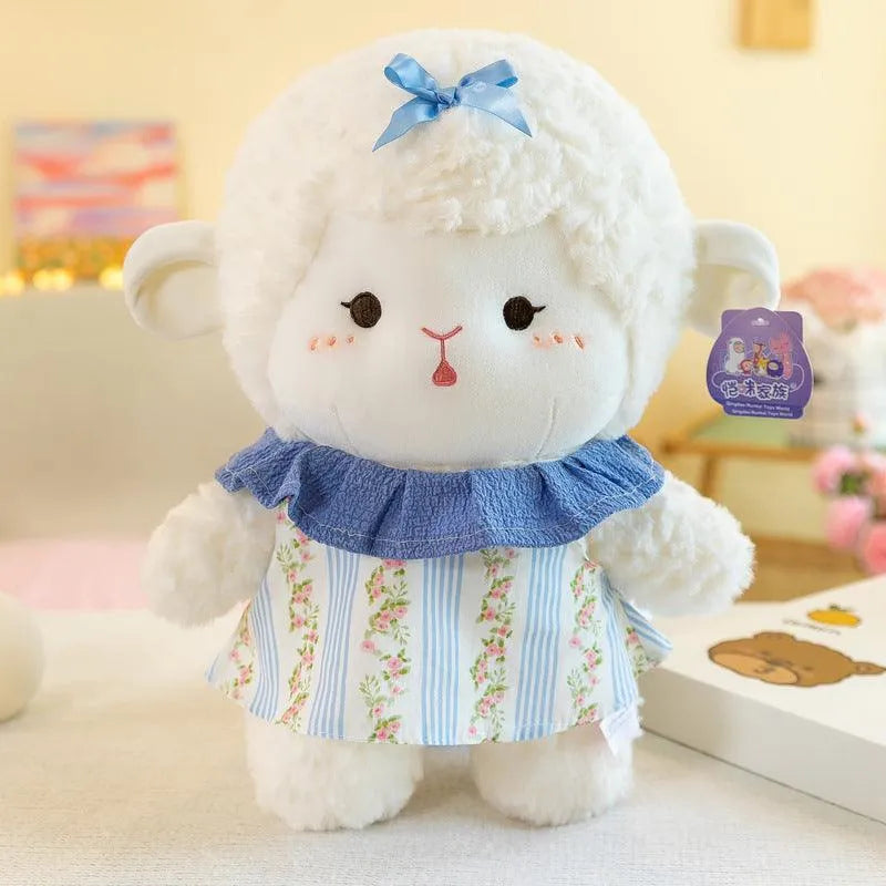 Cute Bow Frock Sheep Plushie - Bear Hugs