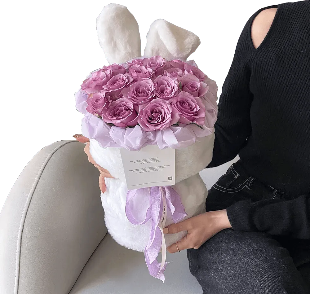 Cute Bunny Ears Plush Bouquet - Bear Hugs