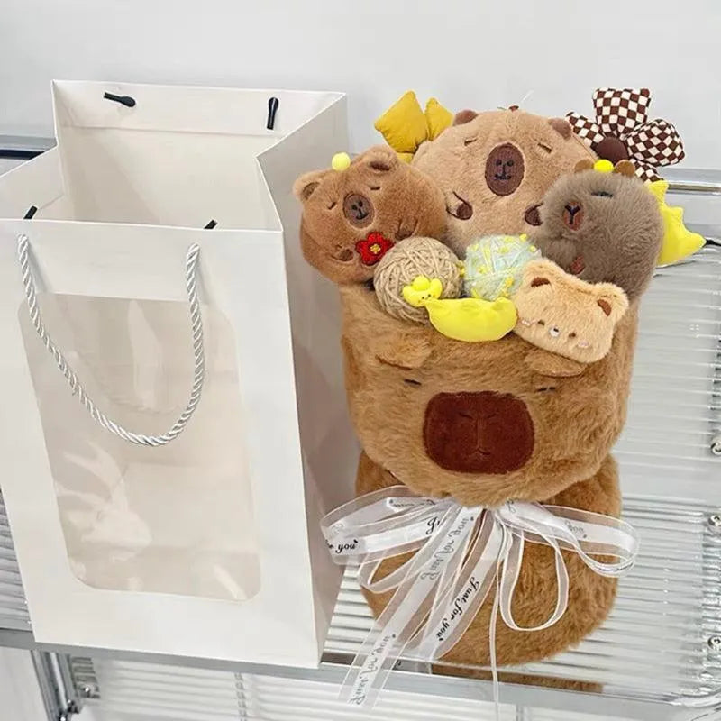 Cute Capybara Plush Bouquet - Bear Hugs