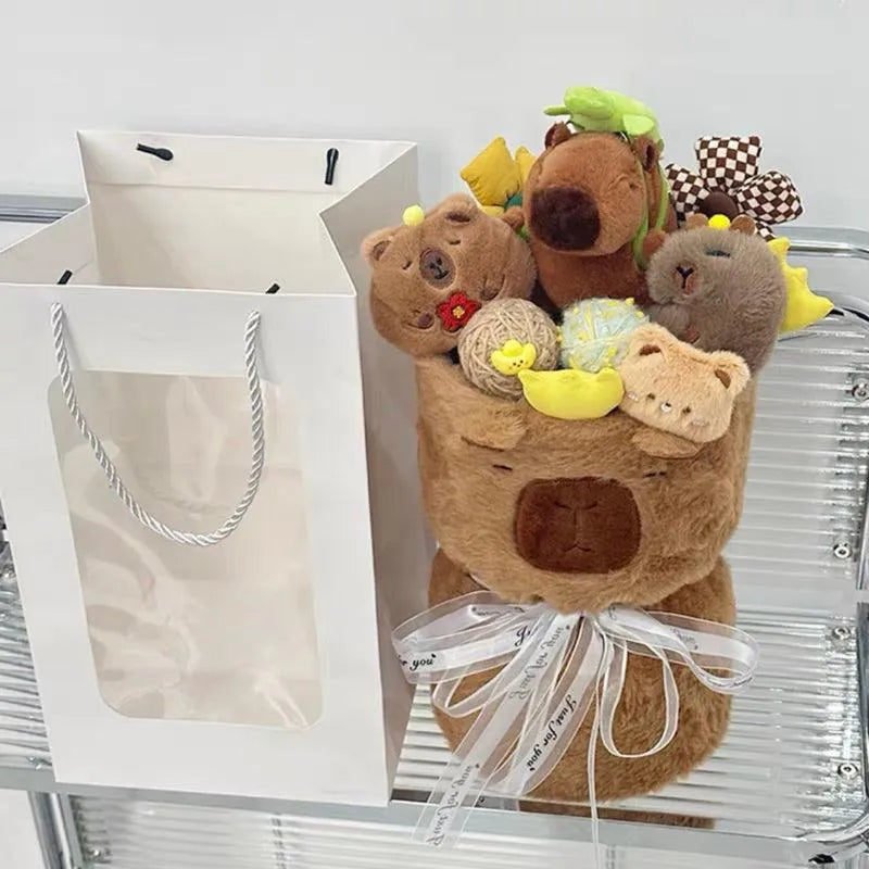 Cute Capybara Plush Bouquet - Bear Hugs