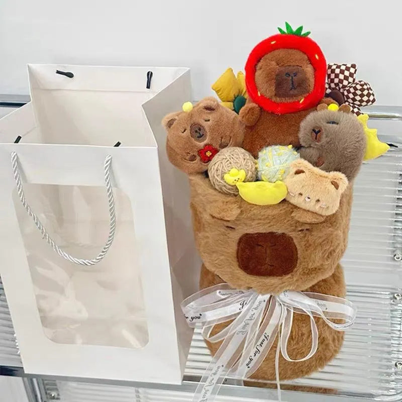 Cute Capybara Plush Bouquet - Bear Hugs