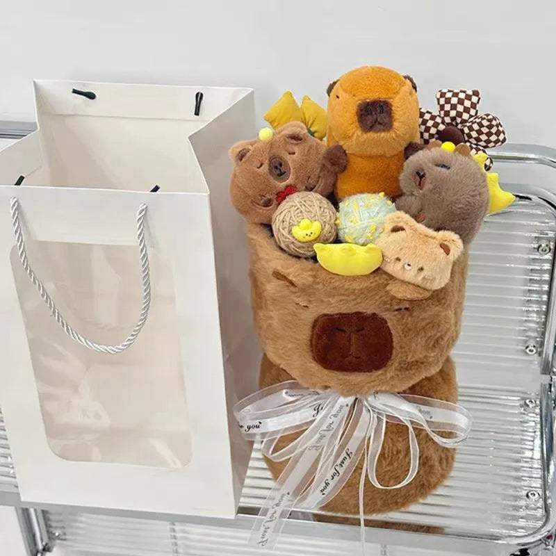 Cute Capybara Plush Bouquet - Bear Hugs