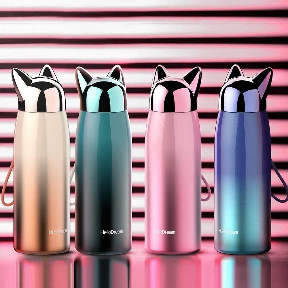 Cute Cat Fox Ears Insulated Bottle (300 ml) - Bear Hugs