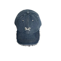 Cute Denim Lace Bow Womens Cap - Bear Hugs