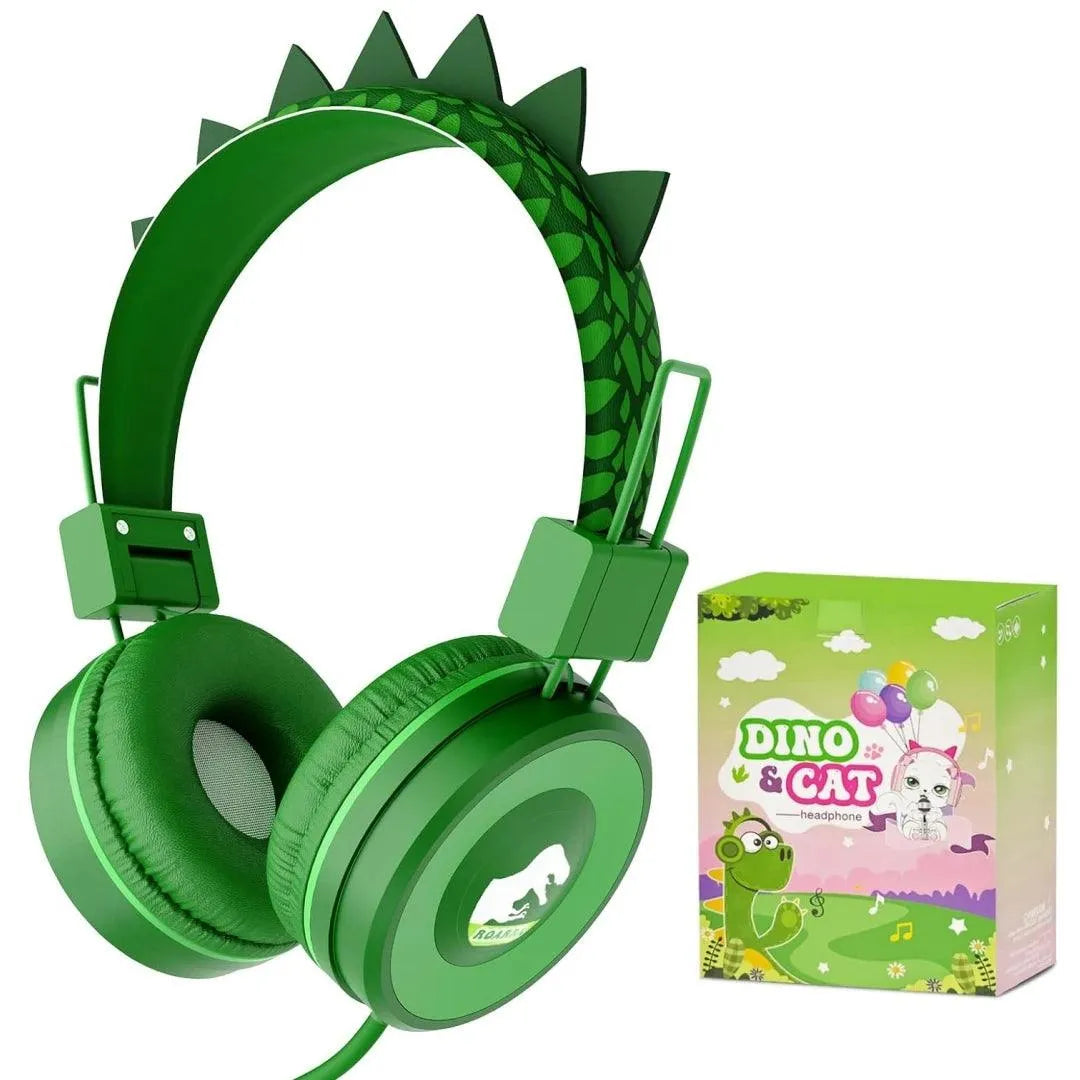 Cute Dino and Cat Wired Headphones For Kids - Bear Hugs