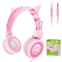 Cute Dino and Cat Wired Headphones For Kids - Bear Hugs