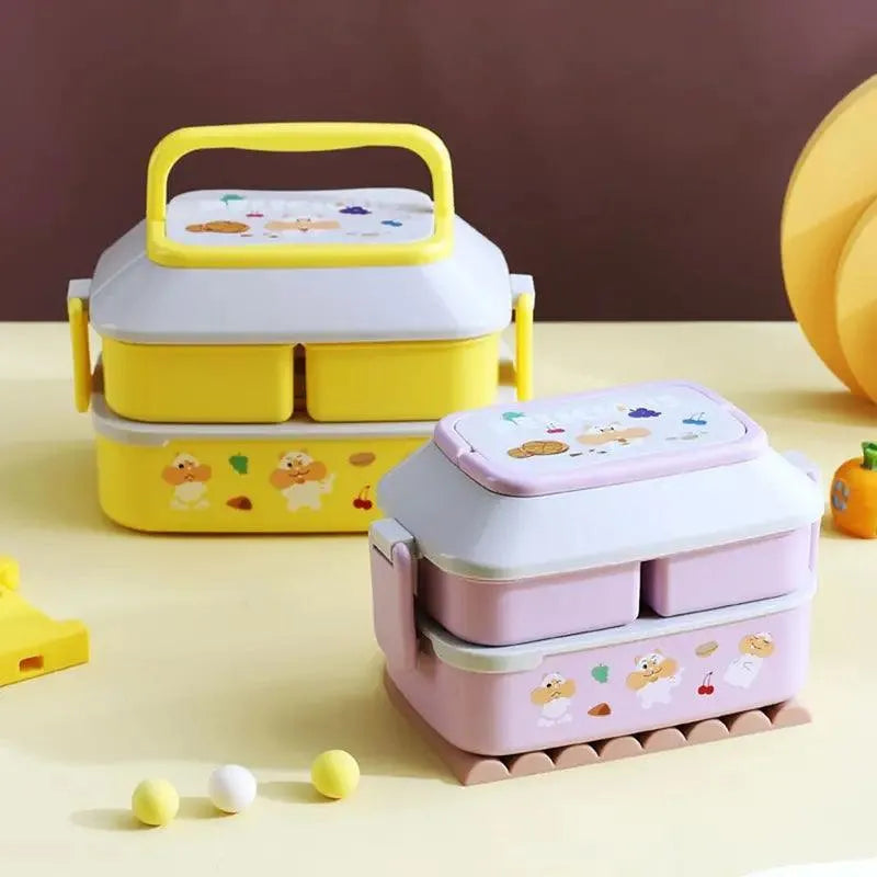 Cute Double Decker Lunch Box - Bear Hugs