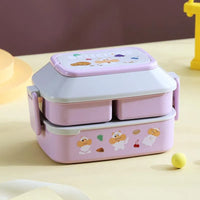 Cute Double Decker Lunch Box - Bear Hugs