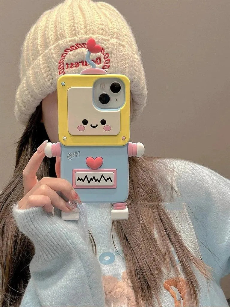 Cute ECG Robot Phone Case (For iPhones) - Bear Hugs