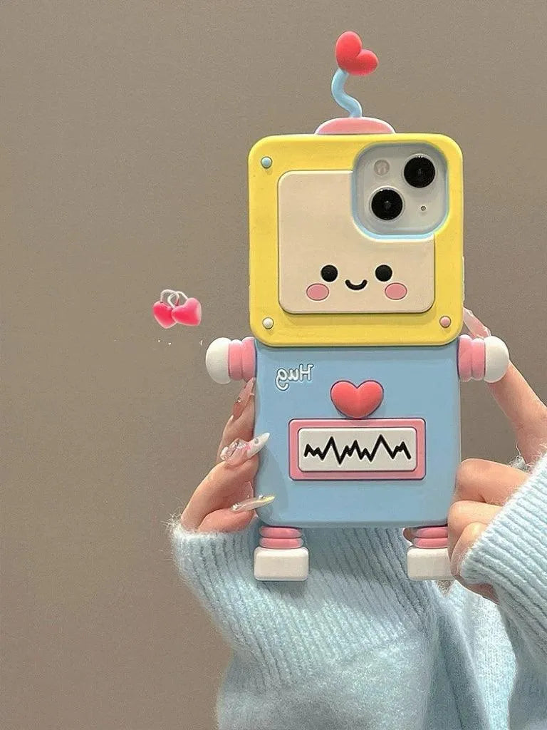 Cute ECG Robot Phone Case (For iPhones) - Bear Hugs