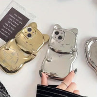 Cute Electroplated Cat Shaped Phone Case (For iPhones) - Bear Hugs