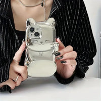 Cute Electroplated Cat Shaped Phone Case (For iPhones) - Bear Hugs