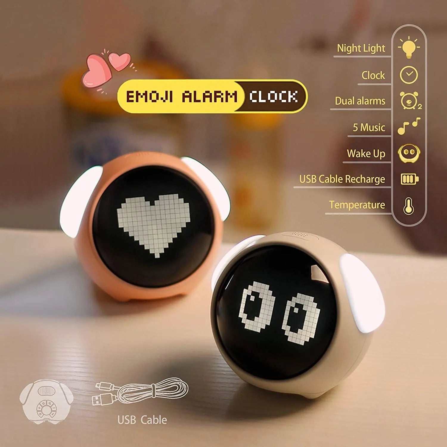 Cute Emoji Alarm Clock - Bear Hugs