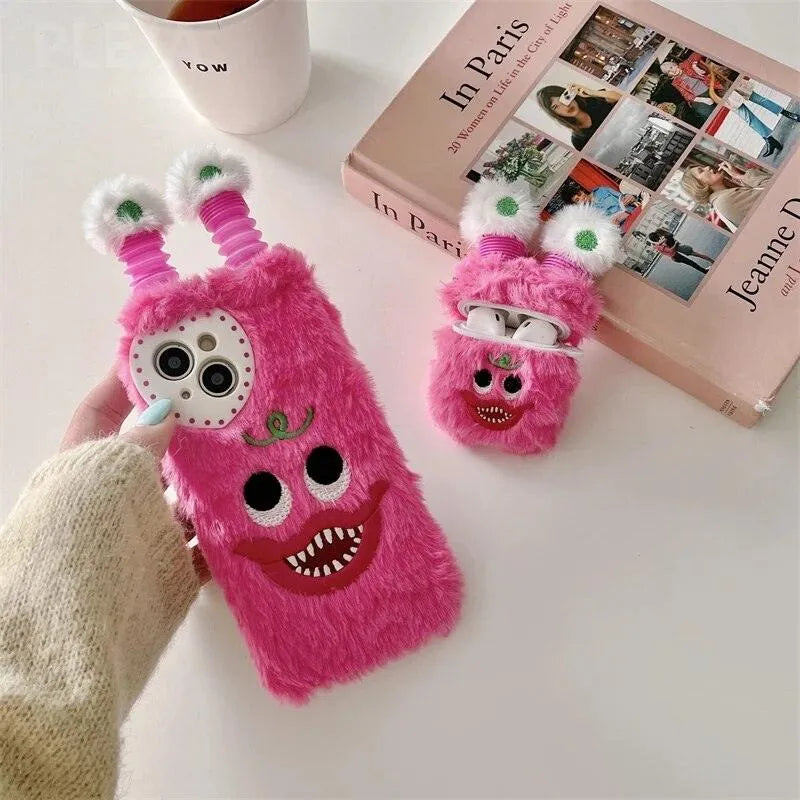 Cute Glowing Lighting Furry Monster Case (For iPhones) - Bear Hugs