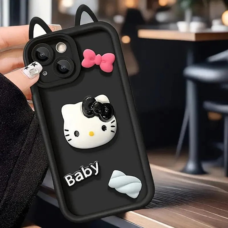 Cute Hello Kitty TPU Phone Case (For iPhones) - Bear Hugs