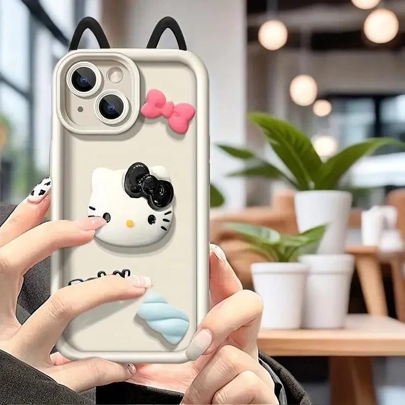 Cute Hello Kitty TPU Phone Case (For iPhones) - Bear Hugs