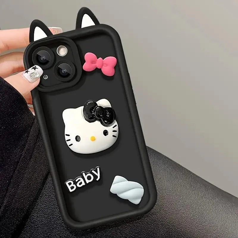 Cute Hello Kitty TPU Phone Case (For iPhones) - Bear Hugs