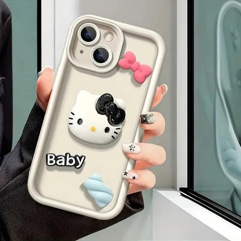 Cute Hello Kitty TPU Phone Case (For iPhones) - Bear Hugs