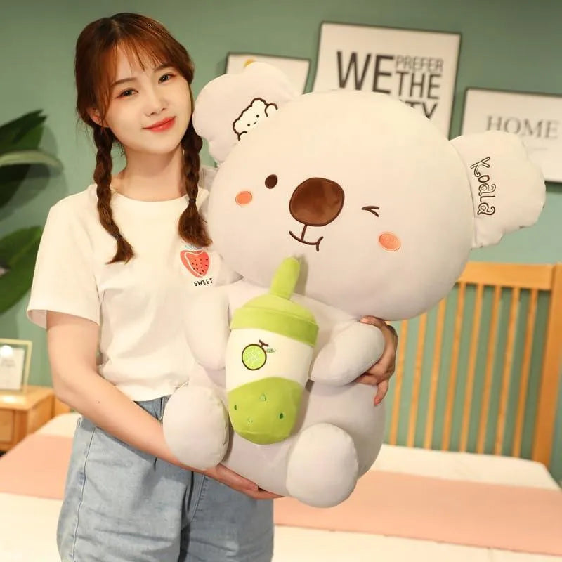 Cute Koala Bear with Boba Tea Cup - Bear Hugs