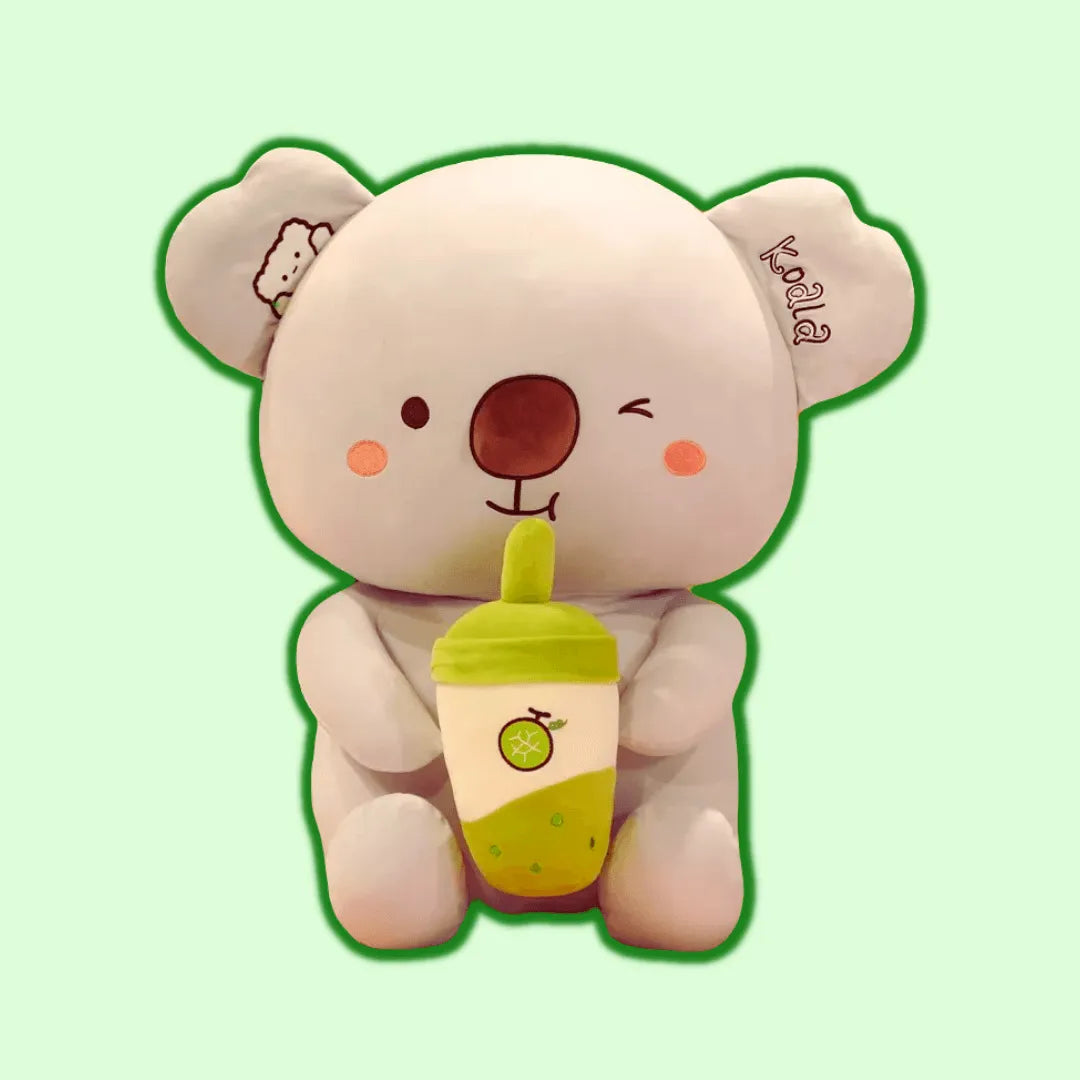 Cute Koala Bear with Boba Tea Cup - Bear Hugs