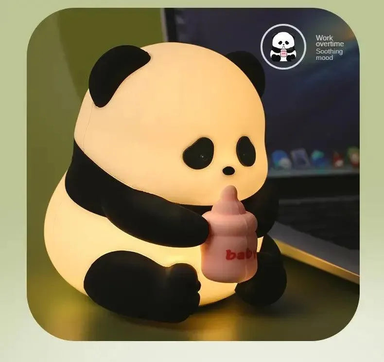 Cute Milk Bottle Panda Rechargeable Night Light - Bear Hugs