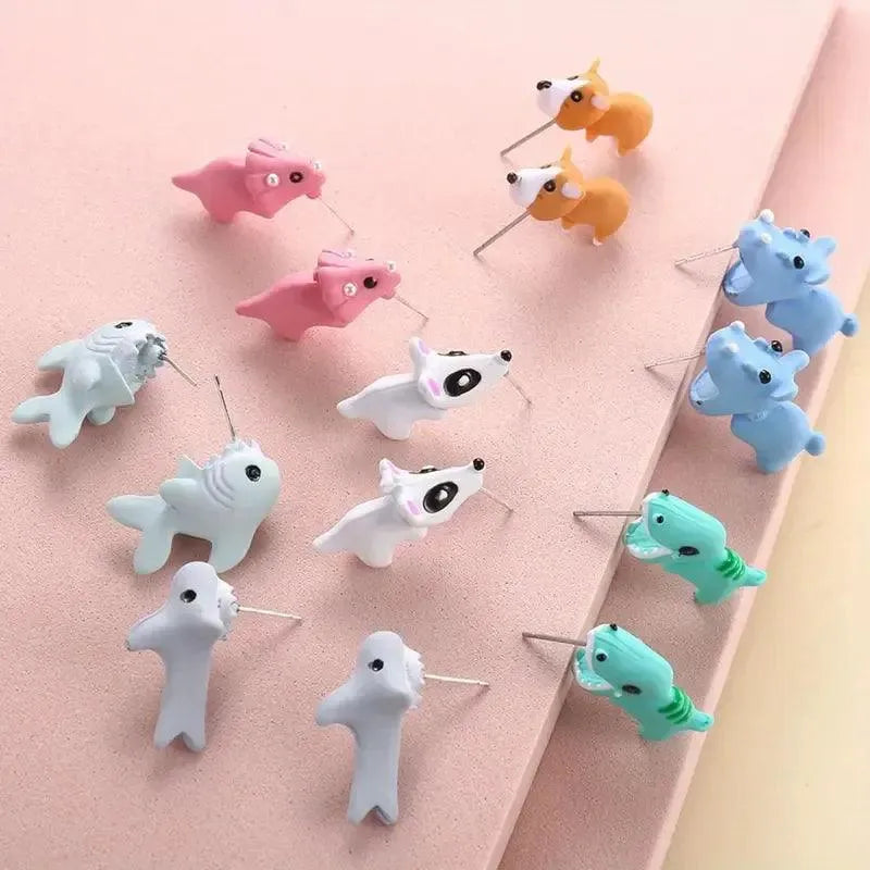 Cute Mini Animals Cartoon Clip Earring Set - Bear Hugs