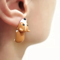 Cute Mini Animals Cartoon Clip Earring Set - Bear Hugs