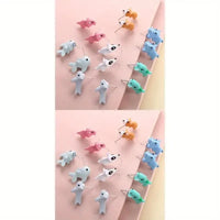 Cute Mini Animals Cartoon Clip Earring Set - Bear Hugs