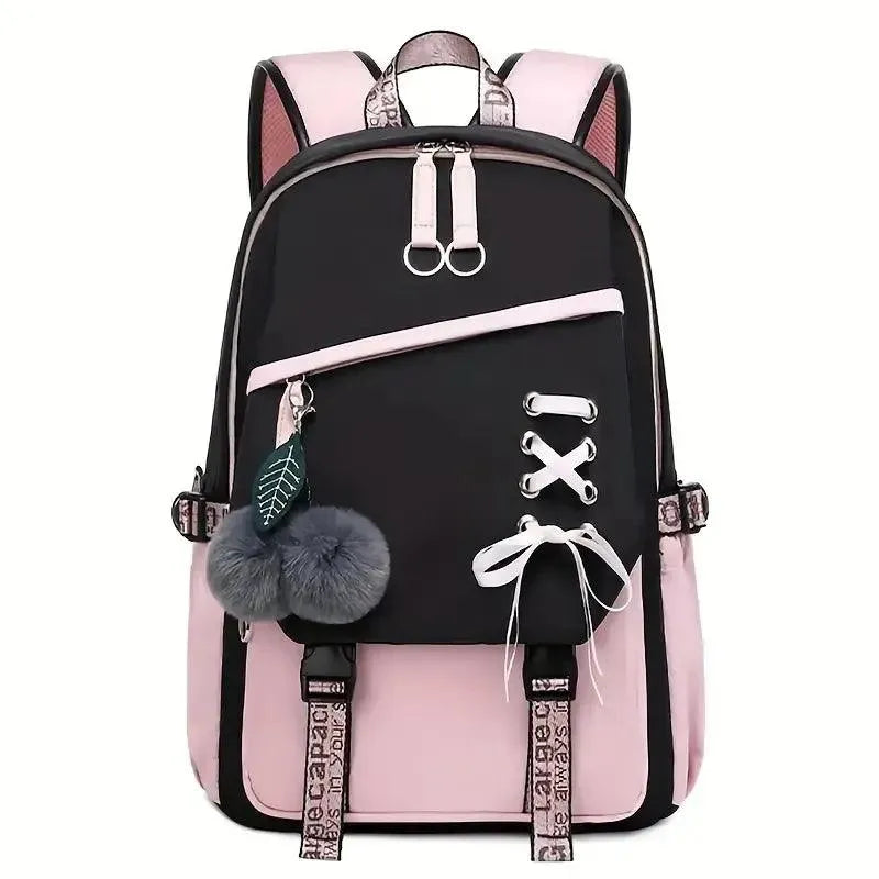 Cute Nylon Shoelace Teen Backpack - Bear Hugs