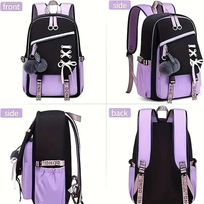 Cute Nylon Shoelace Teen Backpack - Bear Hugs