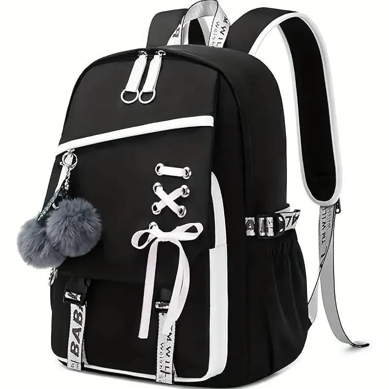 Cute Nylon Shoelace Teen Backpack - Bear Hugs