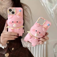 Cute Pig Bubble Silicon Phone Case (For iPhones) - Bear Hugs