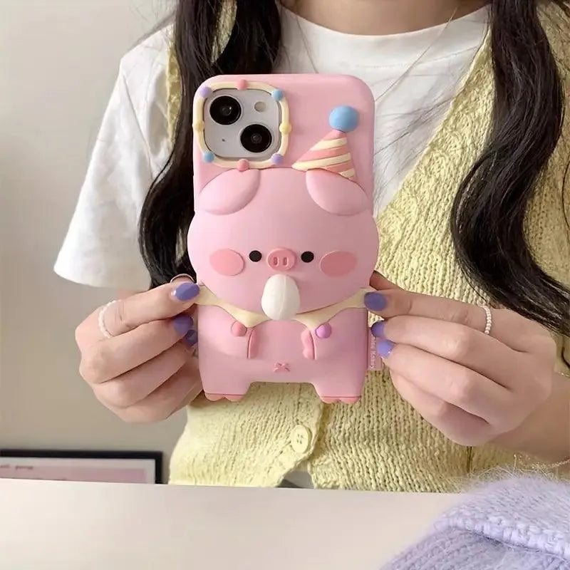 Cute Pig Bubble Silicon Phone Case (For iPhones) - Bear Hugs