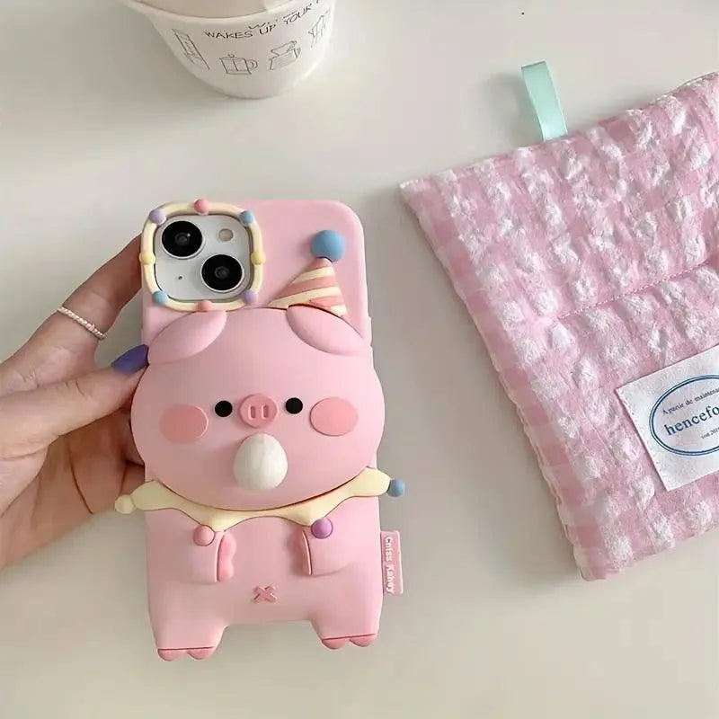 Cute Pig Bubble Silicon Phone Case (For iPhones) - Bear Hugs