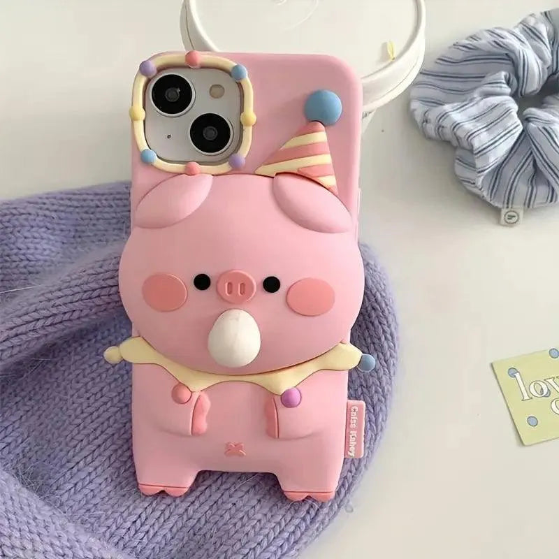 Cute Pig Bubble Silicon Phone Case (For iPhones) - Bear Hugs