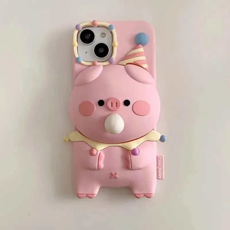 Cute Pig Bubble Silicon Phone Case (For iPhones) - Bear Hugs