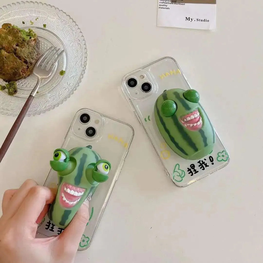 Cute Pop Out Eyes Watermelon Phone Case (For iPhones) - Bear Hugs