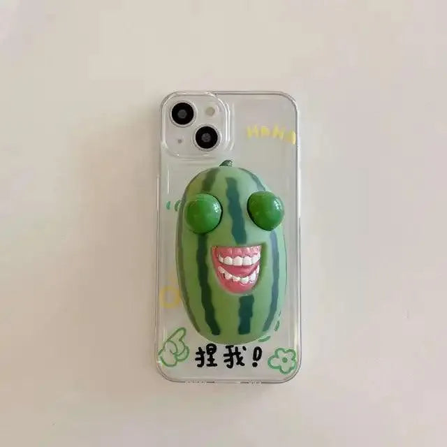 Cute Pop Out Eyes Watermelon Phone Case (For iPhones) - Bear Hugs