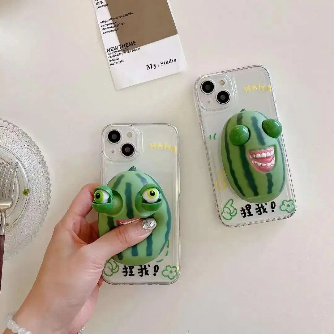 Cute Pop Out Eyes Watermelon Phone Case (For iPhones) - Bear Hugs