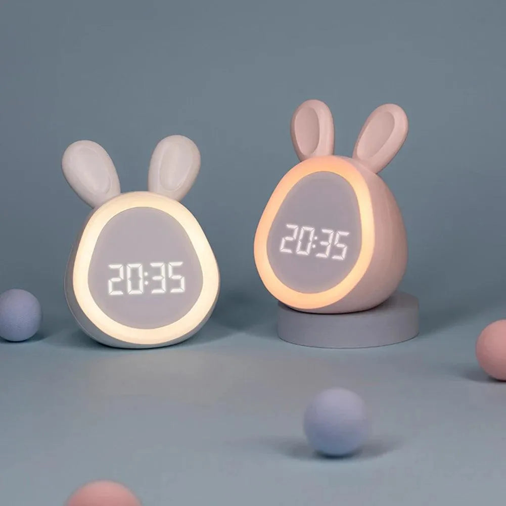 Cute Rabbit Alarm Clock with Night Light - Bear Hugs