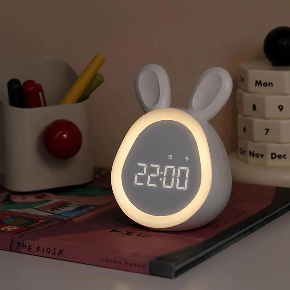 Cute Rabbit Alarm Clock with Night Light - Bear Hugs