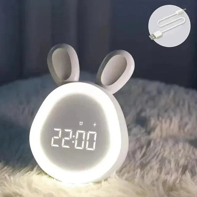 Cute Rabbit Alarm Clock with Night Light - Bear Hugs