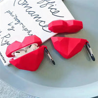 Cute Red Heart Shaped Case (For Airpods) - Bear Hugs