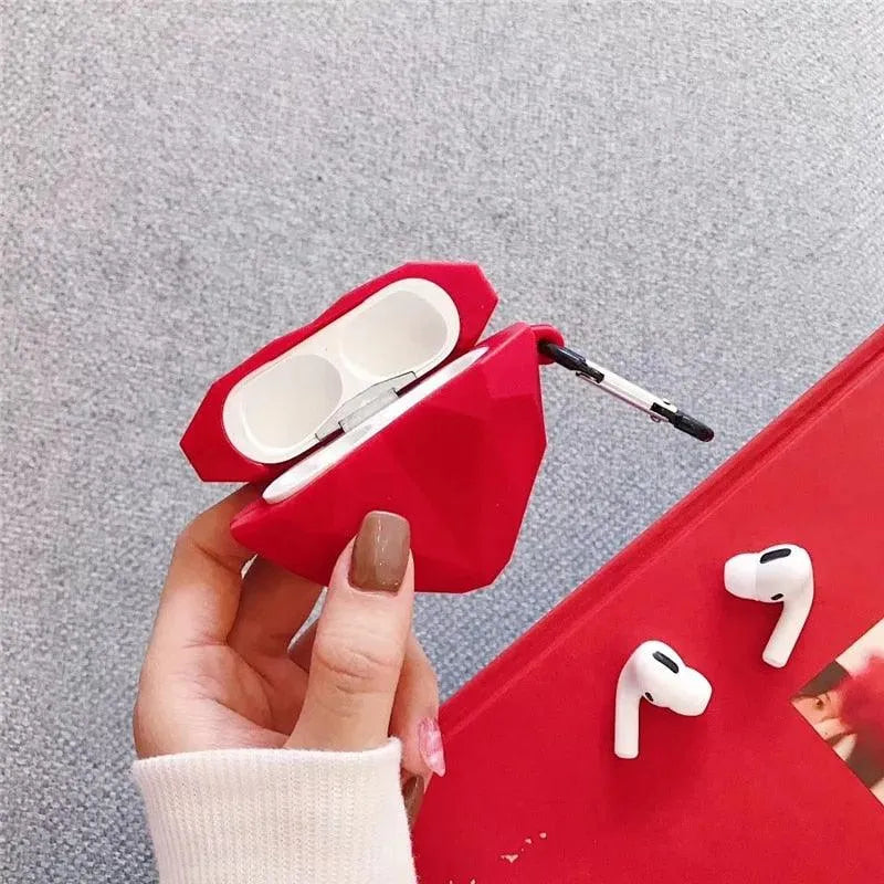 Cute Red Heart Shaped Case (For Airpods) - Bear Hugs