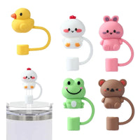 Cute Silicone Straw Covers Cap for Stanley Cup (4 Pcs) - Bear Hugs