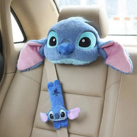 Cute Stitch Car Headrest and Seatbelt Protector - Bear Hugs