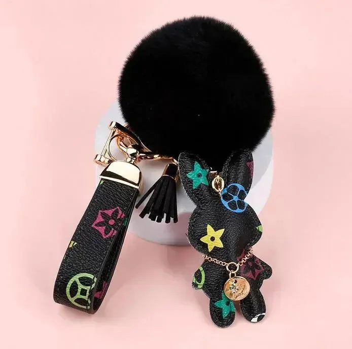 Charming Bunny Monogram Keychain